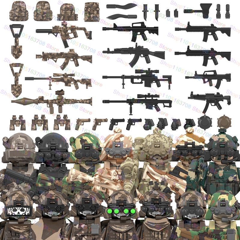 MOC Militär Soldaten Action-fi – Lego Minifigure Holder Bewertung und Preis